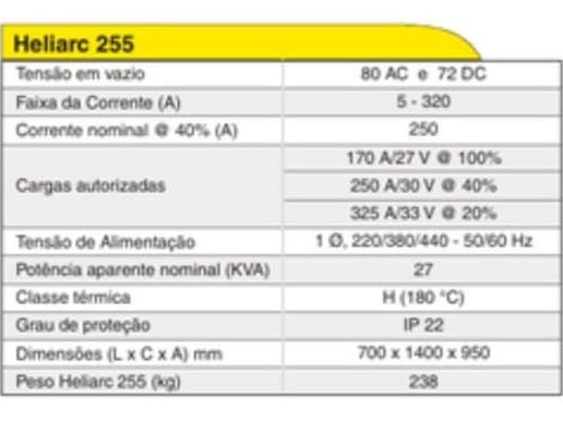 TIG Heliarc 255 Esab AC/DC Refrigerada